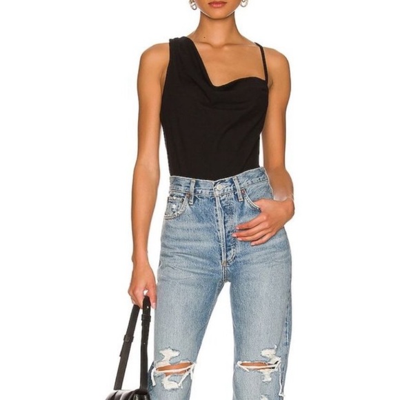 Lovers + Friends Cindi Tank Top in Black NWT Asymmetrical Size Small - Picture 1 of 11